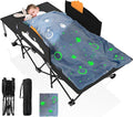 Suteck Kids Camping Cot Comfortable Toddler Cot Bed Easy to Store and Use Portable Sleeping Cot with Guardrail Lightweight Bed for Outdoor Indoor Home
