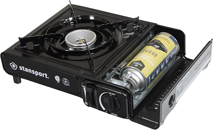 Stansport Portable Outdoor Butane Stove Black 13.38 L x 10.82 W x 4.33 H