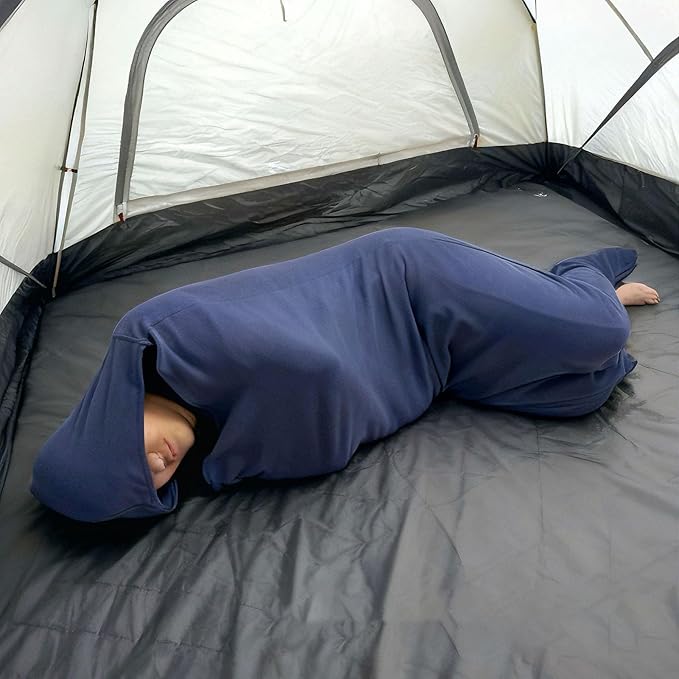 Wearable Sleep Blanket Hooded Sleep Adult Cozy Breathable Portable Sleeping Bag for Wearing At Home Or Camping Trips