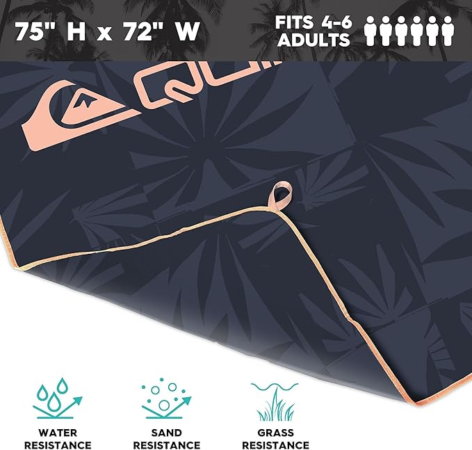 Quiksilver Sand-Free Beach Mat – Large Waterproof Outdoor Picnic Blanket Lightweight Foldable Mat for Beach Camping Park or Travel – Fits 4-6 People Quick-Dry Durable
