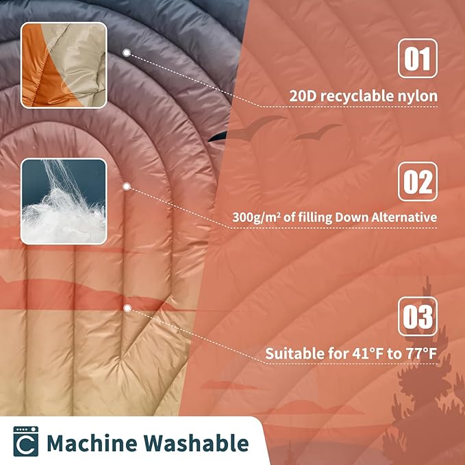 Camping BlanketLightweight Puffy Printed Camping Blanket Packable Outdoor Blanket for CampingTraveling Stadium Hiking Picnics