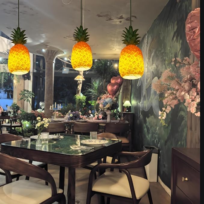 Pineapple ChandelierModern Chandelier Adjustable Height E26 Modern Industrial Resin Materials are More TransparentSuitable for Kitchen·RestaurantBedroomBarCafeteria