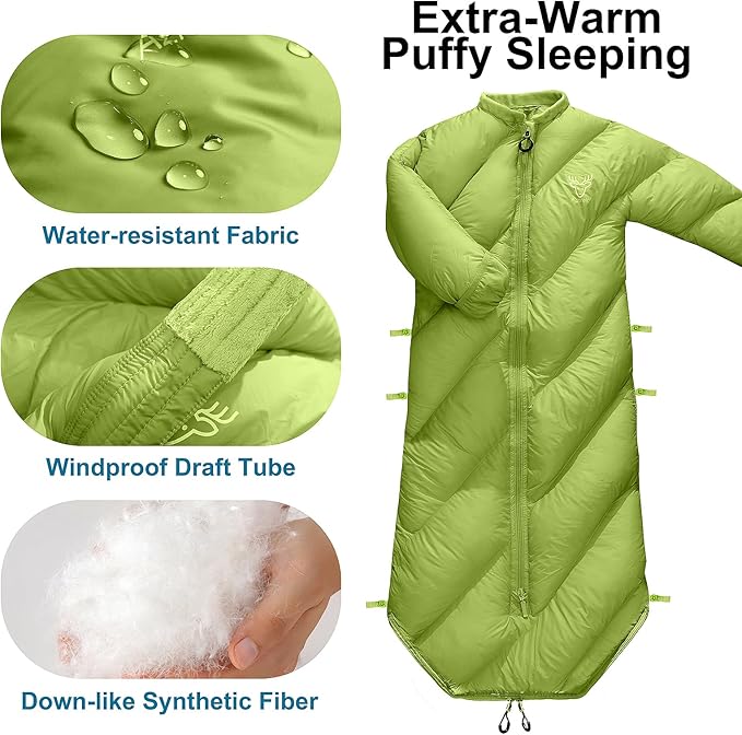 Walkable Toddler Sleeping Bags for Kids Boys Girls (2T-4T) - Puffy Camping Sleeping Sack for Indoor Outdoor Travel Sleepover Slumber Party (up to 46 in)- Machine Washable Lightweight