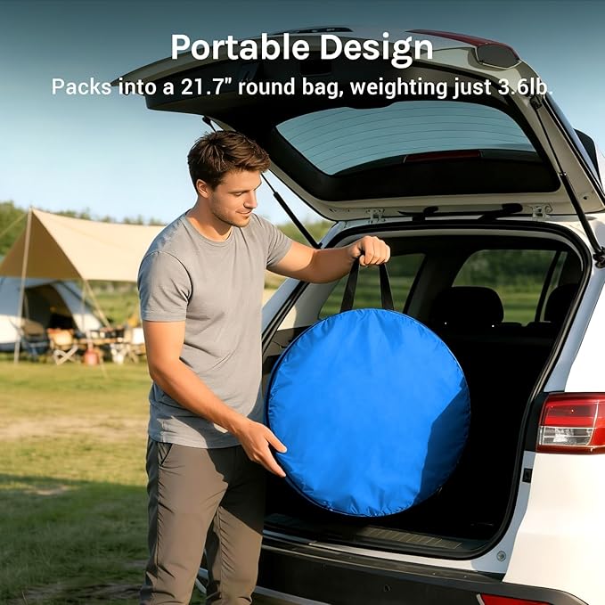 Wolfwise Pop Up Shower Tent Portable Instant Changing Tent with Ventilation Window &amp Carry Bag Privacy Bathroom Toilet for Beach Camping &amp Outdoor Width 40  Height 75  Blue