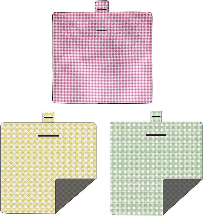 Camping Mattress Pattern 3-Layer Portable Camping Mat Foldable Large Picnics and Beach Blanket for Family Friend Kids