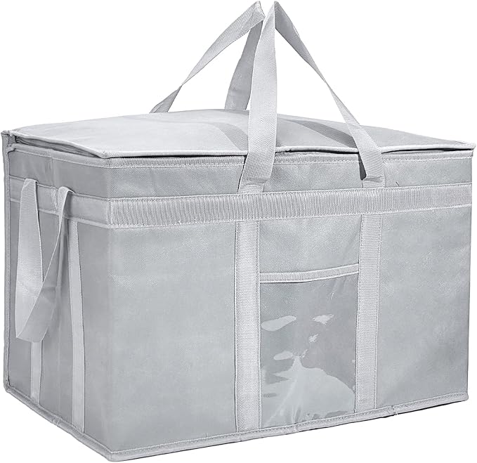 Yalin XXXL Large Insulated Cooler Bag Styrofoam Cooler of Keep Food Hot or Cold Reusable Double Zipper Food Delivery Bag for Grocery Shopping 23 W x 15 H x 14 D