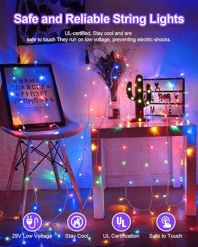 355FT Multicolor Christmas Lights Outdoor900 LED Extra Long String Lights Waterproof Timer &amp Memory 8 Modes Dimmable Plug in Fairy Lights for Tree Patry Holiday Indoor Decorations