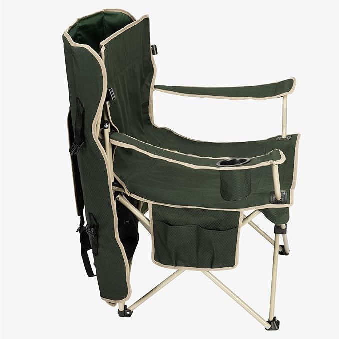 Navaris Foldable Beach Chair with Canopy Shade - Folding Chairs for Adults with Sun Umbrella for Outdoor Use - Lawn Beach Sports Camping Picnics - Lightweight &amp Easy to Carry