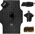 Camping Blanket with Zipper Pocket 85'' x 61'' Large Wearable Hooded Blanket Ultralight Warm Sleeping Bag Windproof Camping Poncho for Outdoor Stadium Sports Gaming Hiking Picnic Concerts