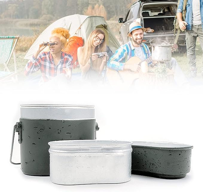 Military Mess Tin Multifunction Proper Size Aluminium Alloy Portable Military Lunch Box for Outdoor Camping