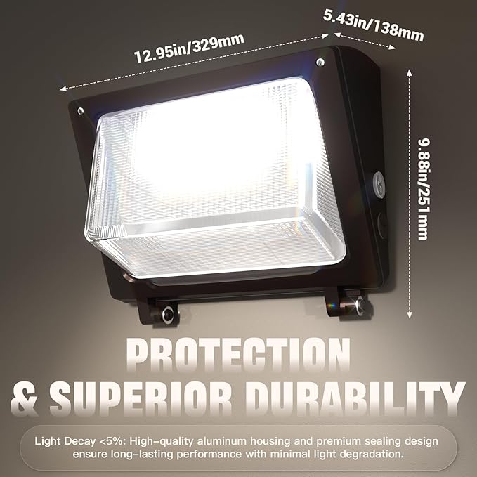 Dimmable 120W/96W/72W LED Wall Pack Light with Dusk to Dawn Photocell18000LM 1000W HPS/HID Equiv.6000K/5000K/4000K Daylight Outdoor Security LightingCommercial Wall Mount Lights for WarehouseYard