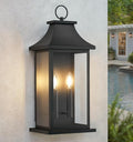 tewei 22'' Large Outdoor Wall Light Porch Light Outdoor Wall Sconce Lantern 2-Light Black Exterior Lighting Fixture Wall Mount Outside Light for House Garage 1-Pack