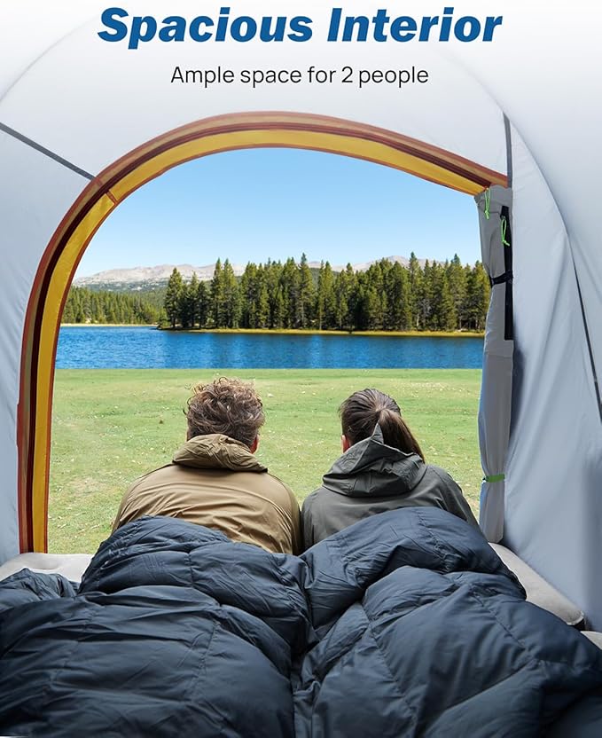 JOYTUTUS Pickup Truck Tent 2.0 Waterproof PU2000mm Double Layer for 2 Person Portable Truck Bed Tent with Rainfly 5.5'-5.8' Camping Preferred - Orange