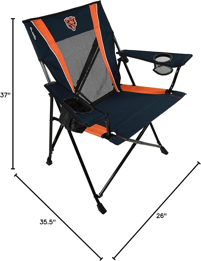 Kijaro Sports Fan Folding Chair 26 L x 35.5 W x 37 H Chicago Bears