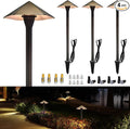 COLOER Solid Cast Brass Pathway Lights 12V Low Voltage Landscape Lighting LED Path Lights with G4 Bulb for Outdoor Walkway Garden 23 Tall 7.5 Shade (4) (4 P02 Bronze)