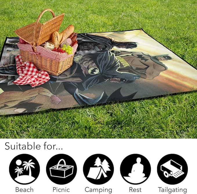 LOGOVISION Batman Through The Years Outdoor Blanket for Picnic Beach Camping Park Tailgate 50x60