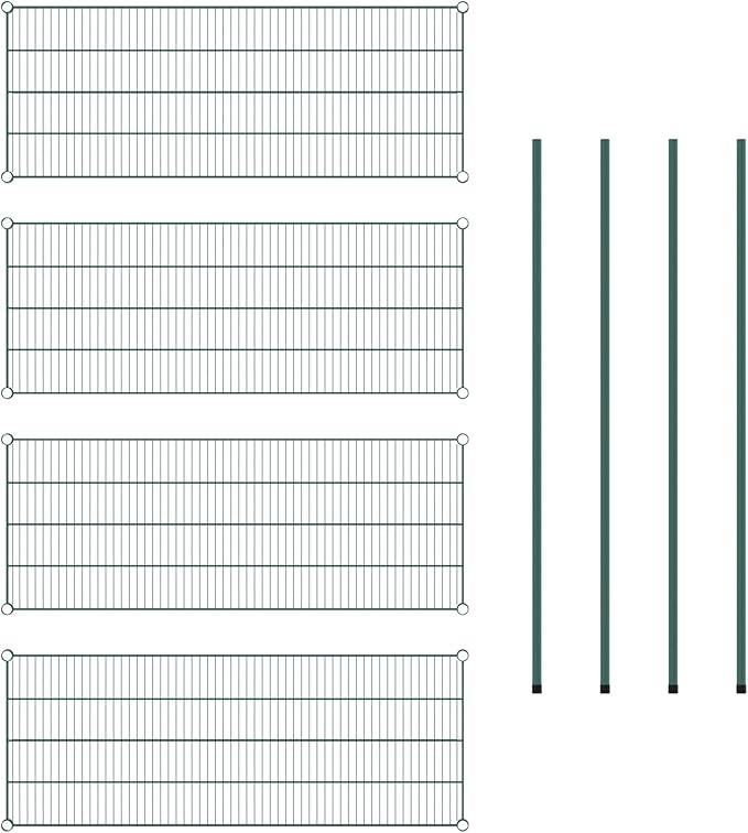 Commercial NSF Listed Green Epoxy Stationary Wire Shelving Kit 21 x 54 x 64 with 4 Shelves Perfect for Warehouse Walk-in Refrigerator Freezer Grocery Store Restaurant Dishroom