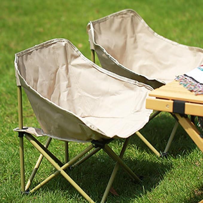 Generic Camping Chair - Folding Campsite Chair | Stable Portable Compact Folding Camping Chair | 165lbs Capacity Compact Folding Chair Lightweight Backpacking Portable Chair for Travel Beach Yellow