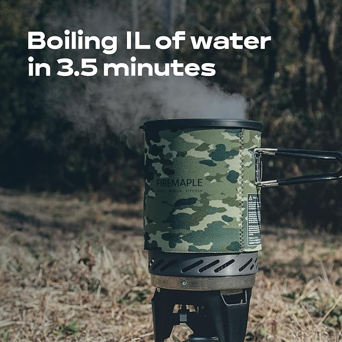 Fire-Maple Fixed Star 1 Personal Cooking System | Pot/Jet Burner Stove System with Electric Ignition | Ideal for Hiking Camping Backpacking Fishing Hunting Trips and Emergency Use