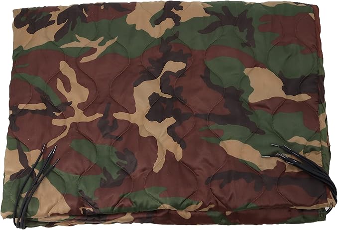 M MCGUIRE GEAR Lightweight Woodland Woobie Poncho Liner Blanket 84 x 60 Made in USA