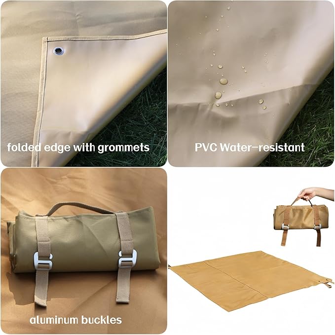 Multi-Use Oversized Weather-Resistant Camping Ground Cloth Tent Footprint – Ultralight Mat for Hiking Backpacking Beach Storage Bag Included