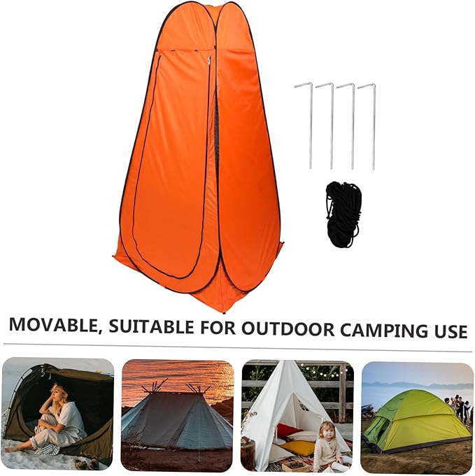 1Pc Portable Privacy Shower Tent Movable Camping Tent for Outdoor Use Windproof Dressing Room with Space Easy Setup Storage for Camping Fishing Beach Events