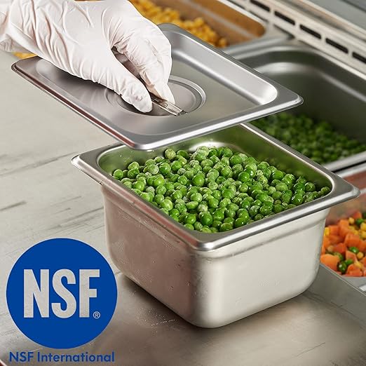 CURTA 6-Pack 1/6 Size Steam Table Pan Lid with Handle NSF Hotel &amp Catering Food Cover