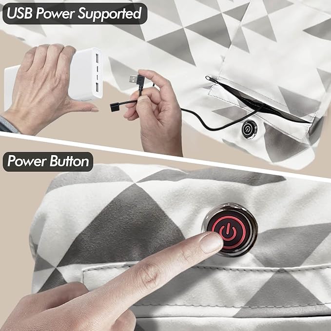 Heated Sleeping Bag pad 3 Adjustable Temperature Levels Operated by 5V/2A USB Power Supply (Bohemia 76 x 24)
