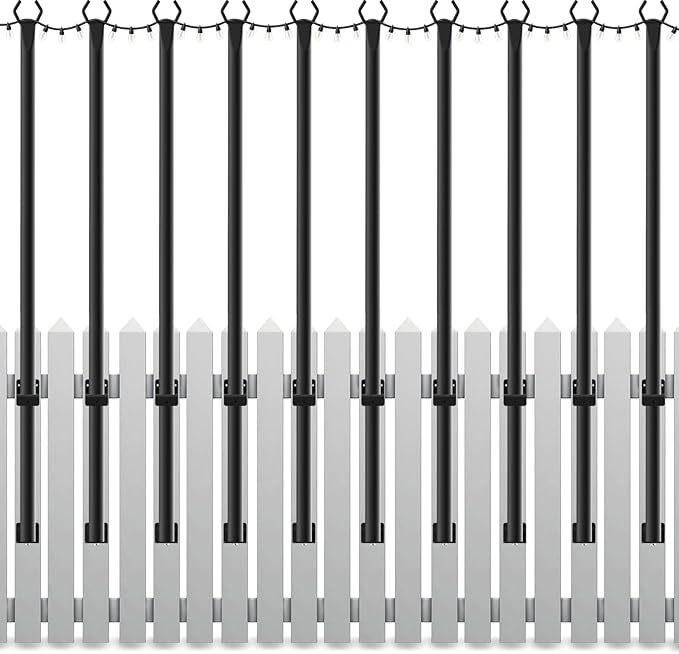 10 Pack String Light Poles5 Ft Light Poles for Outside String LightsOutdoor Lights Pole with ForkMetal Poles Stand for Patio Deck Backyard (5FT 10 Pack)