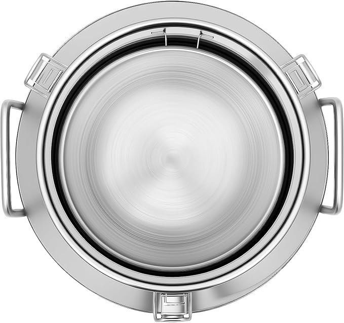 Stainless Steel Milk Can 40L/10.57Gal Metal Airtight Canister Food Storage Container with Lid &amp Clamps Bean Rice Cereal Storage Bucket for Kitchen Restaurant W13.4*H22in