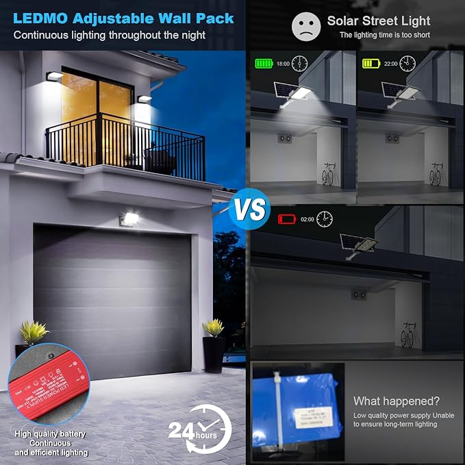 ledmo LED Flood Lights Outdoor - 360 Adjustable Head 60W Wall Pack Switch Control Modern Exterior Lighting Fixtures Commercial Security 5000K Wall Mount for ShopBarnGarage Yard 4 PackBlack