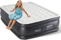 Simple Deluxe Queen Camping Air Mattress with Built-in Electric High-Speed Pump Bed Height Blow Up Inflatable Airbed with Carrying Bag for Home Guests &amp Travel Waterproof Foldable Portable