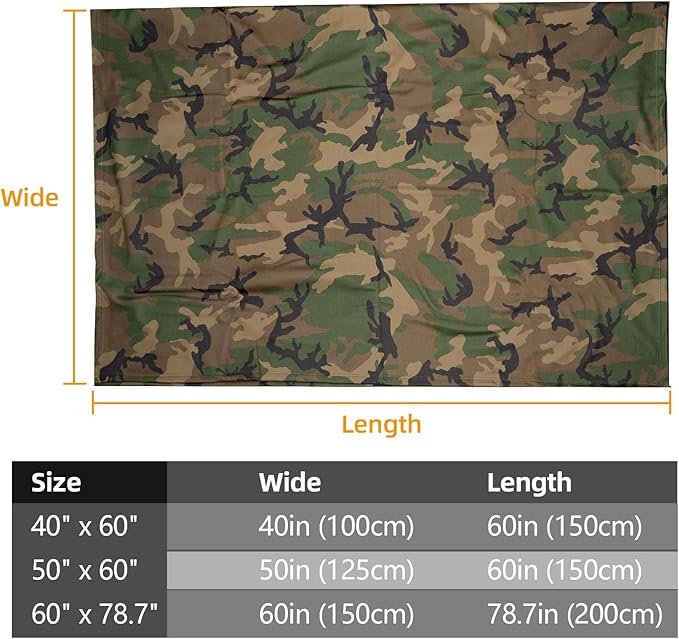 LOOGU Camo Blanket Waterproof Insulation Poncho Liner for Outdoor Camping Hiking Hunting Survival Backpacking Picnicking