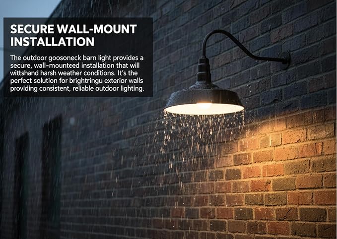 AGB101-AS18-DBZ Gooseneck Barn Light - BDARK Bronze Outdoor Dome with Incandescent Downlight | Wall-Mount Fixture for Patios Gardens Pathways and Large Outdoor Living Spaces
