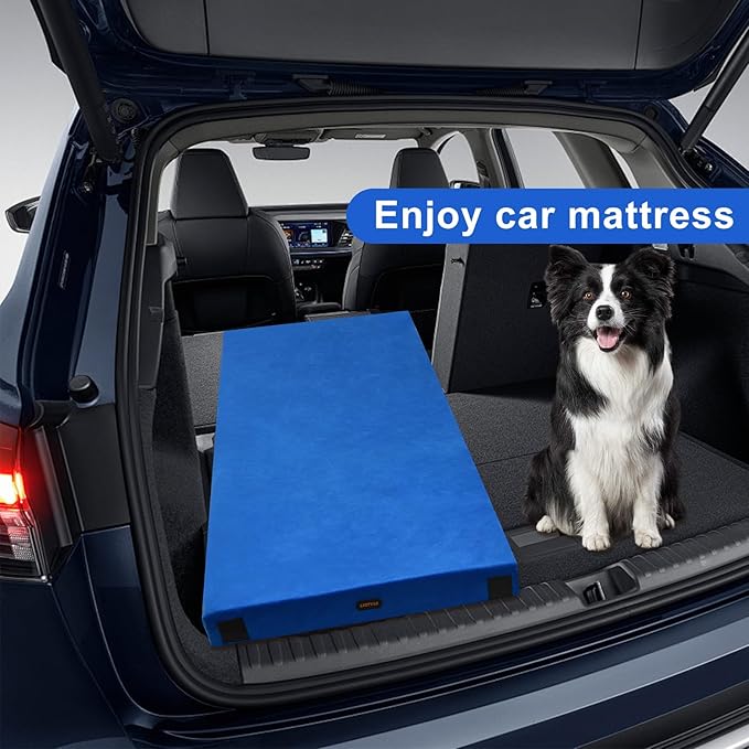 Memory Foam Camping Mattress pad Comfortable Thick Floor Sleeping Mat for Adults with Waterproof and Non-Slip Bottom Portable Roll Up Mattress for Sleepover GuestCot Mad for Car Camping