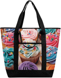 Insulated Shopping BagLarge Reusable Cooler Bags Birthday Cupcakes Printed Foldable Shopping BagTravel Waterproof Shoulder Bag