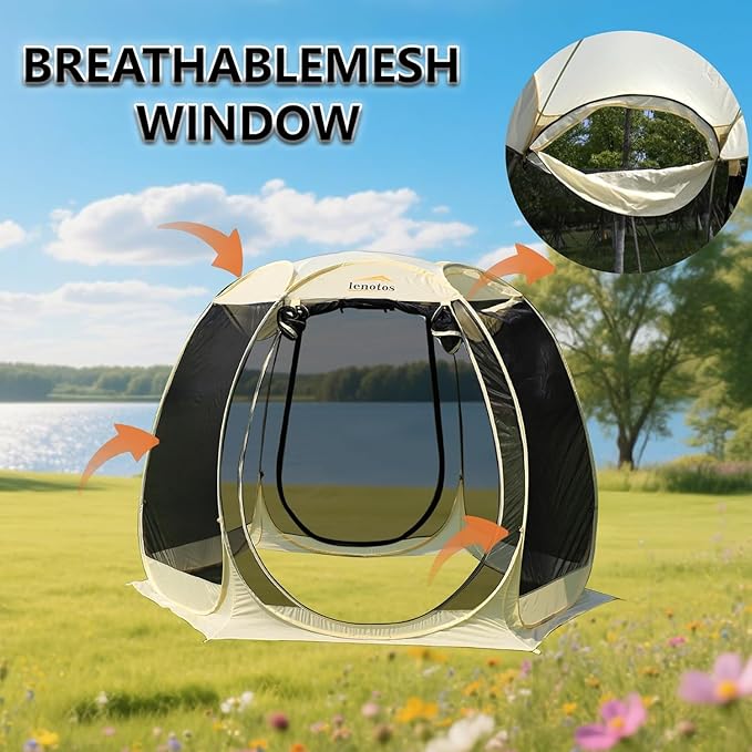 Pop Up Screen House 10'x10' Outdoor Screen Tent for Camping Screened Gazebo with Mosquito Netting Carry Bag