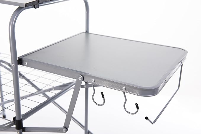 ASMOKE Foldable Grilling Table – Premium &amp Lightweight Aluminum Cooking Table for Camping Outdoor BBQ Party and RV Touring - 88lbs Capacity Comes with Carrying Bag