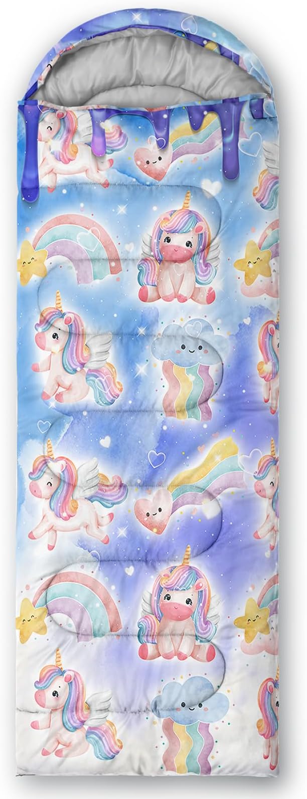 AILONEN Cartoon Camping Sleeping Bag for Boys Girls AdultsLightweight &amp Waterproof3 Season Warm &amp Cold WeatherPortablePrinted Sleeping BagTravelingCampingHiking