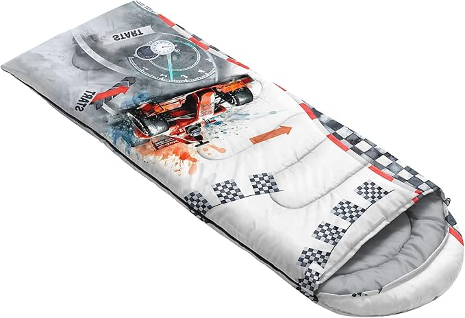 Kids Sleeping Bag for Boys GirlsCheckerboard Cat Print-Lightweight Warm Portable Outdoor Indoor-Waterproof Cold Weather Resistant Sleeping Bag for Camping Hiking