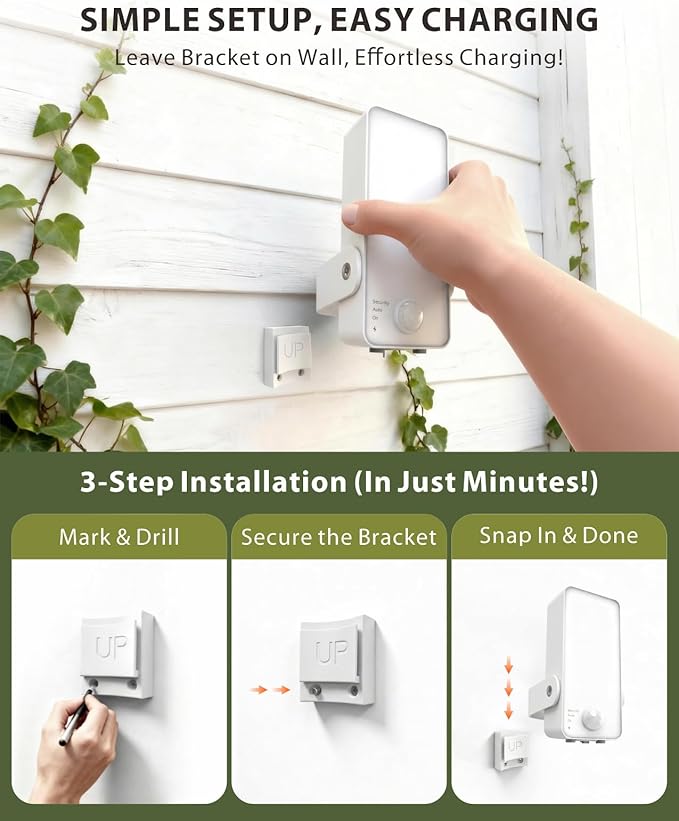Battery Motion Sensor Light Outdoor Motion-Sensing Security Light with Remote Control 10000mAh 600 Lumens IP65 Waterproof Ideal for PorchesGaragesYards (White 1 Pack)