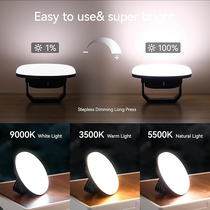 VAVOFO 42W LED Camping Lantern Rechargeable 180 LED with 3 Lighting Modes 4000LM 10000mAh Portable Tent Light with Magnet IP65 Waterproof for Emergencies Power OutagesHiking (Black)
