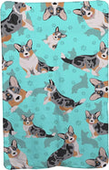 Caroline's Treasures MLM1016TBLT Blue Merle Welsh Cardigan Corgi Soft Travel Blanket with Bag Airplane Blanket Indoor Outdoor Camping Blanket for Traveling Picnics Beach Trips Concerts