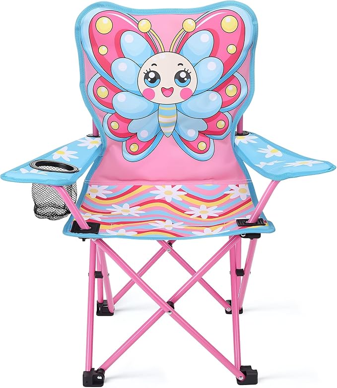 KABOER Kids Outdoor Folding Lawn and Camping Chair with Cup Holder and Carrying Bag Children's Camping Chairs