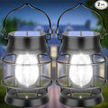 UBright 2 Pack Solar Lantern Lights Outdoor Waterproof Metal Hanging Solar Lights for Outside Lanterns Decorative Outdoor for Patio Porch Garden Lawn Cool White