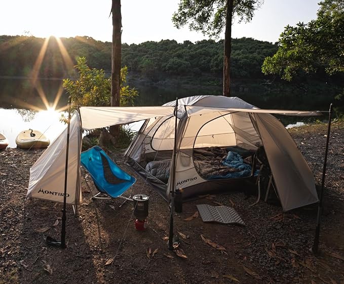 Triphyr Backpacking Tent with F-Nexus Extension 2-Person Combo Attachable Extension Shelter Lightweight 2 Person Tent for Backpacking Camping Hiking &amp Biking