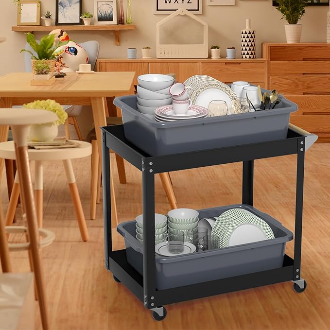 35 L Commercial Bus Tubs Large Plastic Bus Tub Box for Restaurant Gray 4 Packs