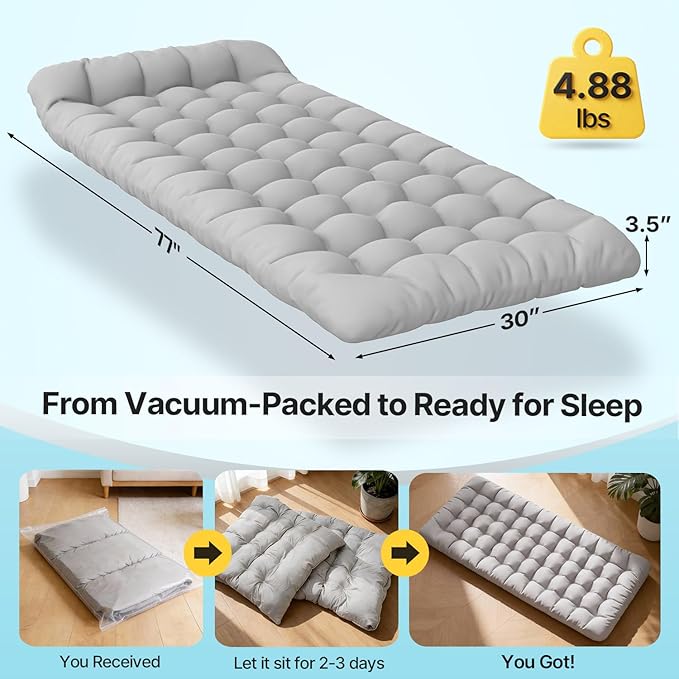 Slendor XXL Folding Camping Cot for Adults with Mattress Pillow Carry Bag 32 inch Extra Wide Portable Sleeping Cot 900LBS Support Outdoor Cot Bed for Office Nap Beach Travel RV