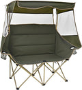 East Oak Double Camping Chair with Canopy | Padded Camping Couch with Maximum Sun Protection 14.7 lbs Lightweight 24'' High Back and 660 LBS Heavy Duty Support