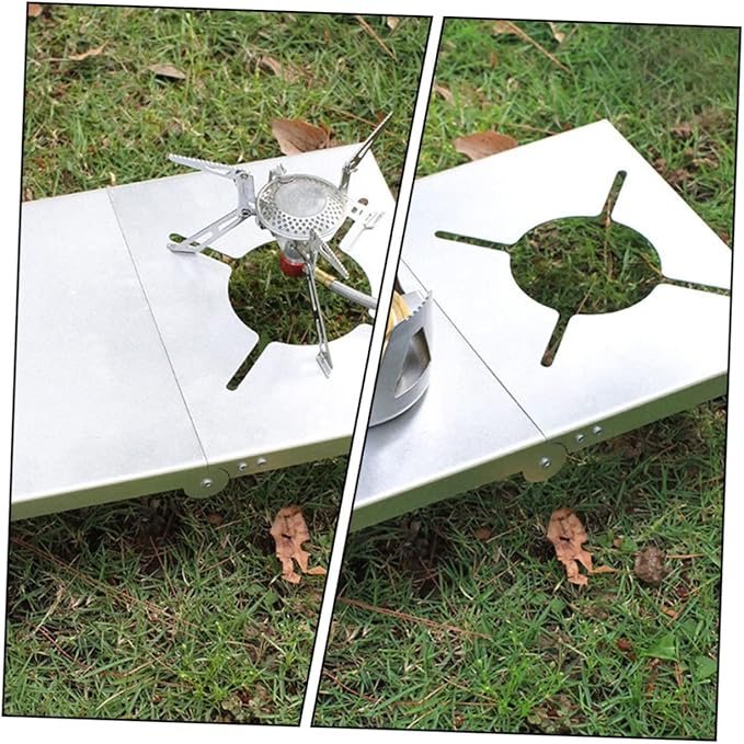 Totority 1set Portable Folding Camping Table Lightweight for Outdoor Cooking Picnics and Travel Compact Design Easy to Carry and Store Silver Sturdy